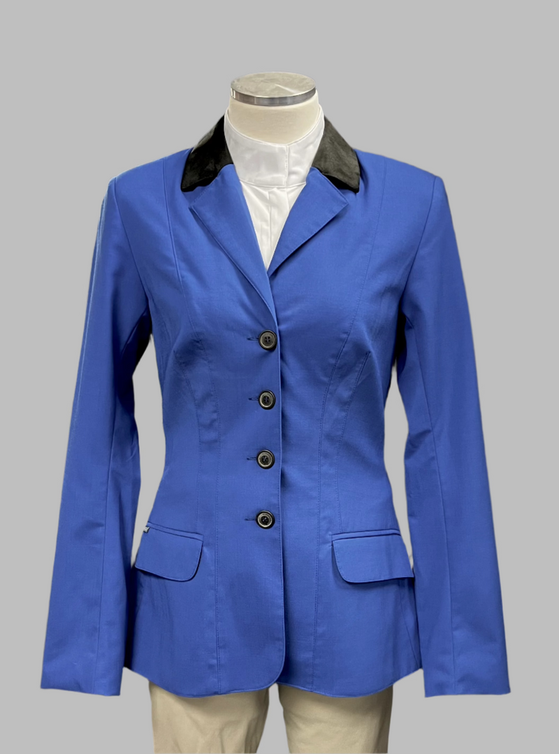 Exclusive Custom Show Coat - Royal Blue/Grey Microsuede - Ladies Exclusive Custom Show Coat - Royal Blue/Grey Microsuede - Ladies