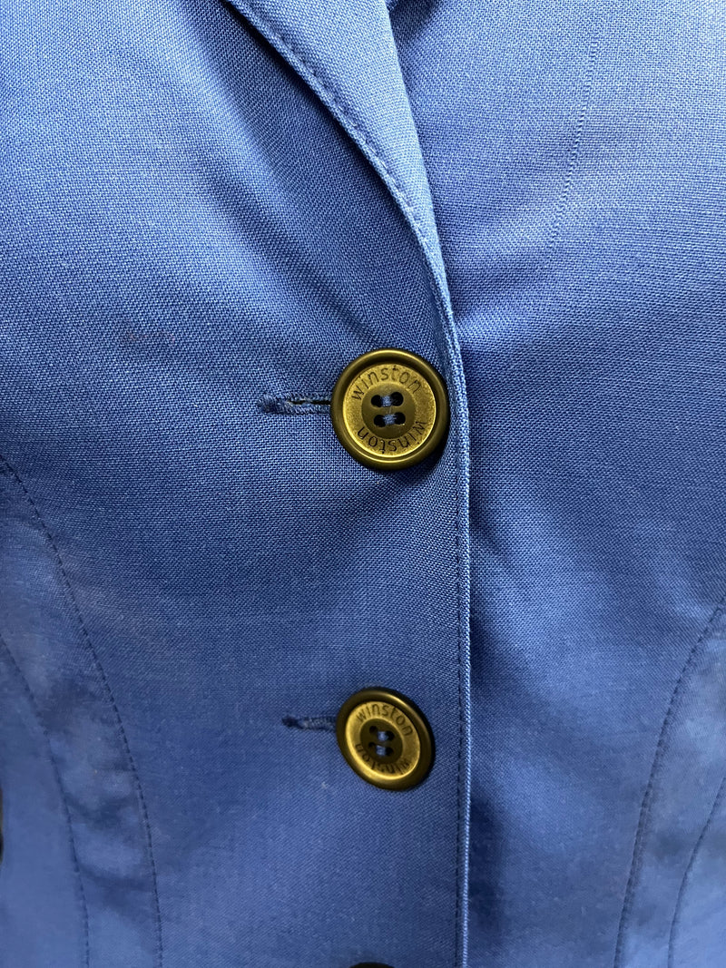 Exclusive Custom Show Coat - Royal Blue/Grey Microsuede - Ladies Exclusive Custom Show Coat - Royal Blue/Grey Microsuede - Ladies