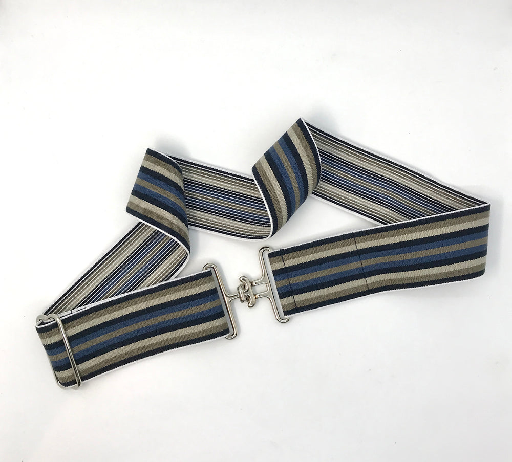 Navy/Tan/Beige Stripe