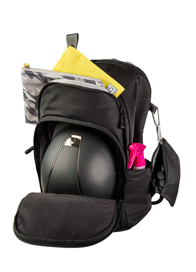 Veltri- Helmet Backpack Black Skull w/Rose Gold Hardware