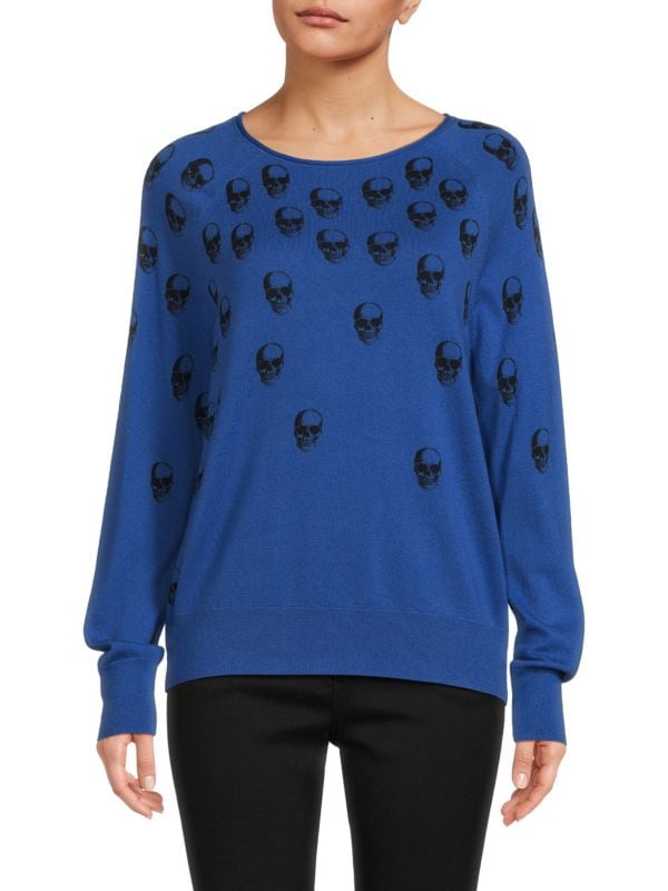 Skull Fade Cashmere Blend Sweater - Ladies - 360 Cashmere