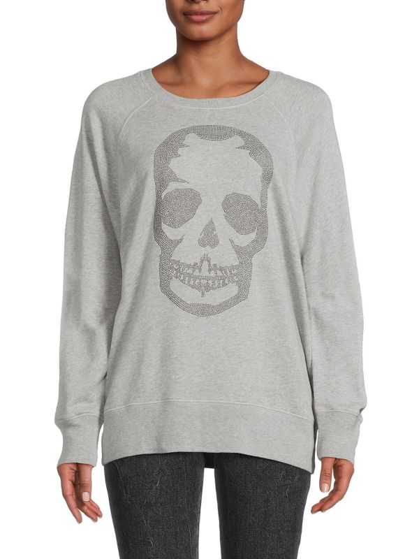 Studded Skull Raglan Sleeve Sweatshirt - Zadig & Voltaire