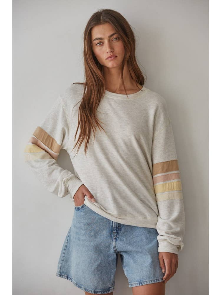 Stripe Sleeve Pullover - Ladies
