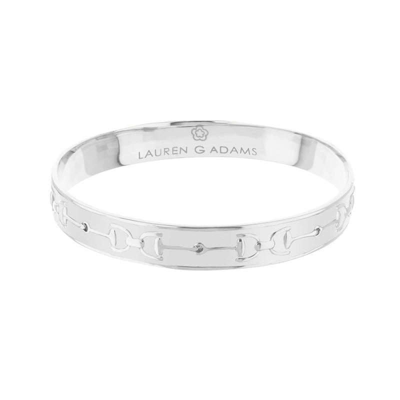 Equestrian Stirrup Bangle - Silver White