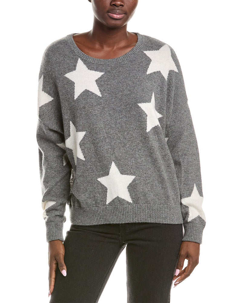 Alyssa Star Fringed Boyfriend Cashmere Sweater