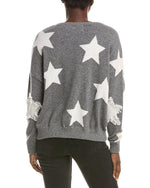 Alyssa Star Fringed Boyfriend Cashmere Sweater