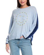 Rainbow Stitch Smiley Crew Cashmere Sweater