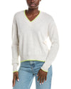 Inked Patch Cashmere V-Neck Sweater