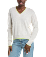 Inked Patch Cashmere V-Neck Sweater
