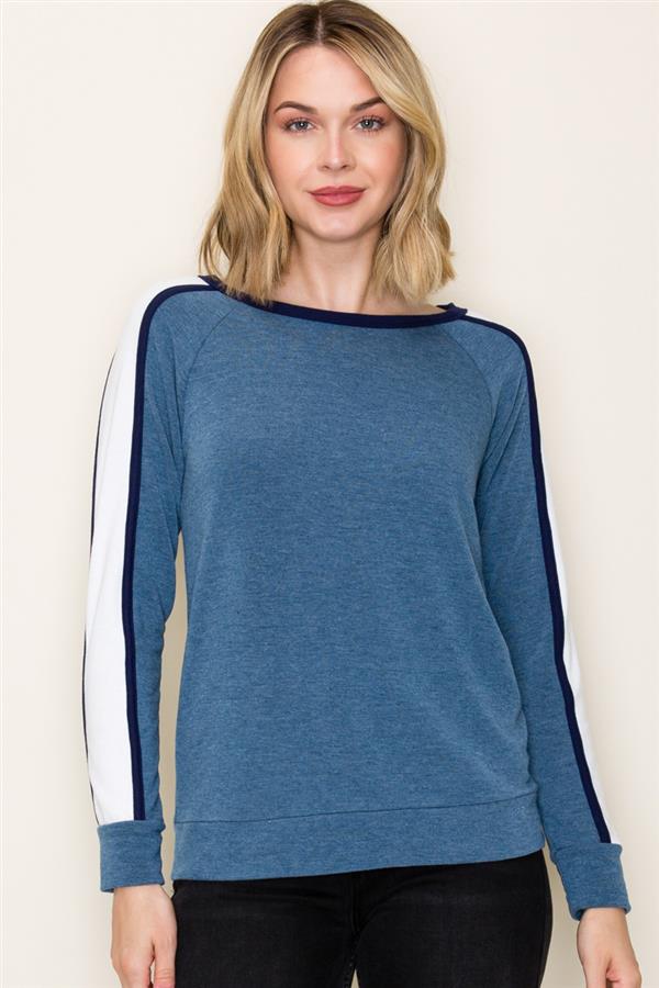 Color Trim French Terry Sweatshirt