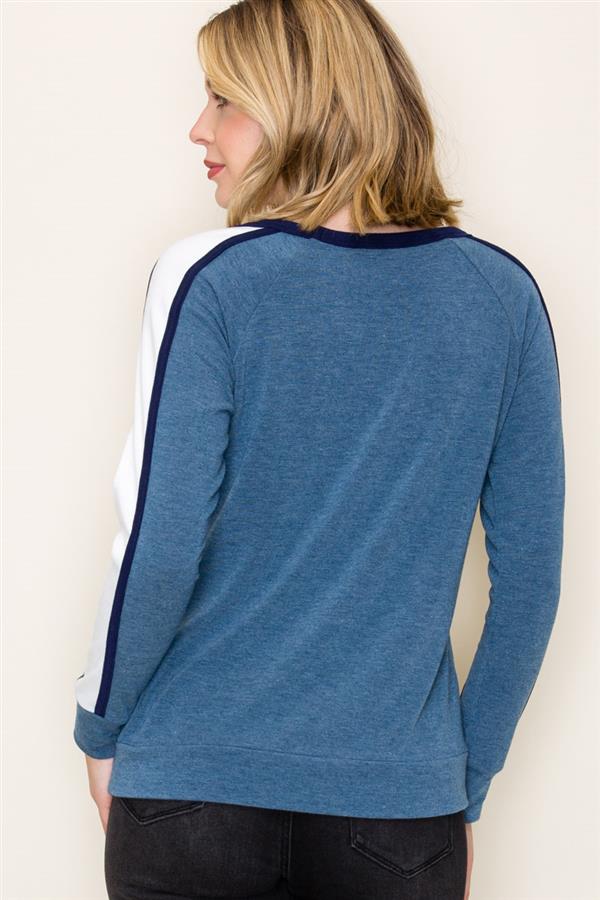Color Trim French Terry Sweatshirt