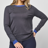 Essential Contrast Crewneck Sweater - Slate/Supersonic