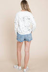 Splatter Dye Cotton Sweatshirt - Ladies