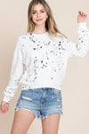 Splatter Dye Cotton Sweatshirt - Ladies