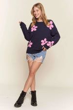 Puff Floral Sweater - Ladies