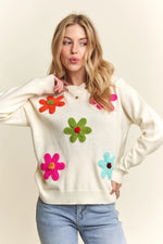 Floral Patch Soft Sweater - Ladies