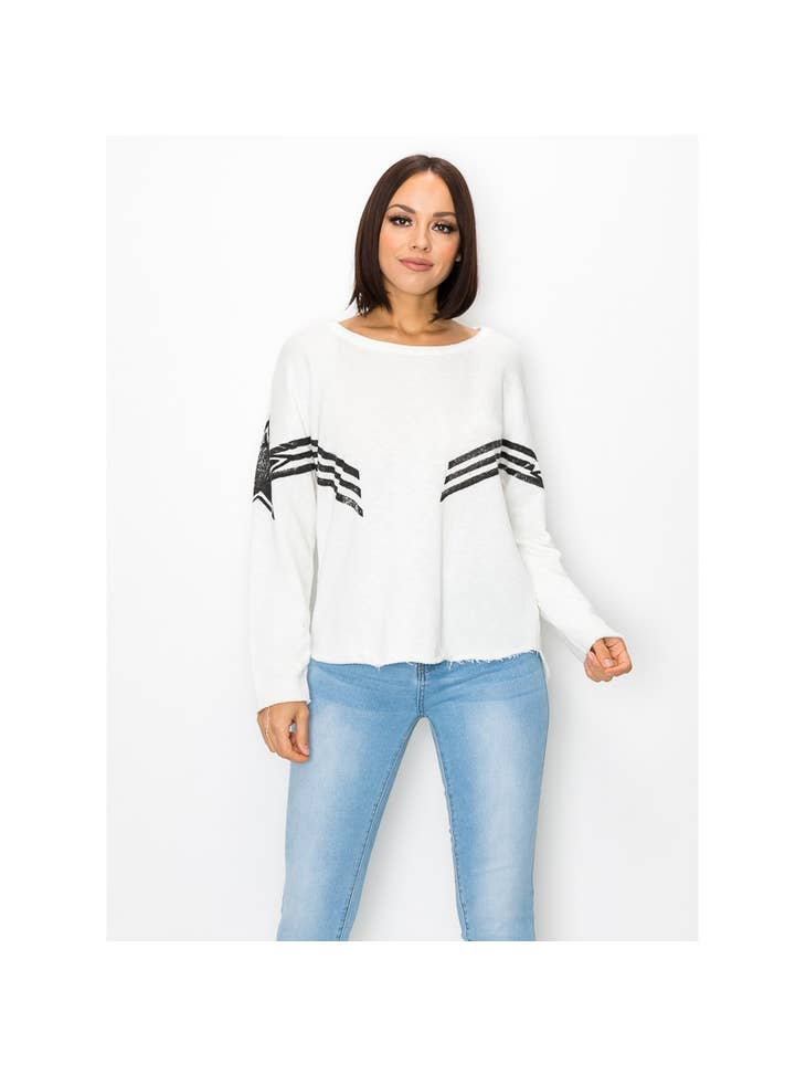 Hand Painted Shooting Star Sweatshirt - Ladies