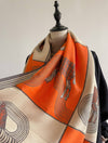 Equestrian Orange / Gray Horse Track Reversible Wrap