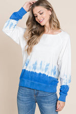 Dip Dye Cotton Long Sleeve Sweatshirt - Ladies