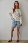 Stripe Sleeve Pullover - Ladies