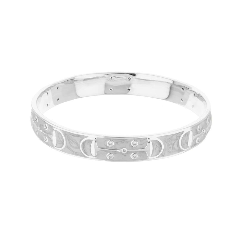 Stirrup Stackable Bangle - Silver Grey