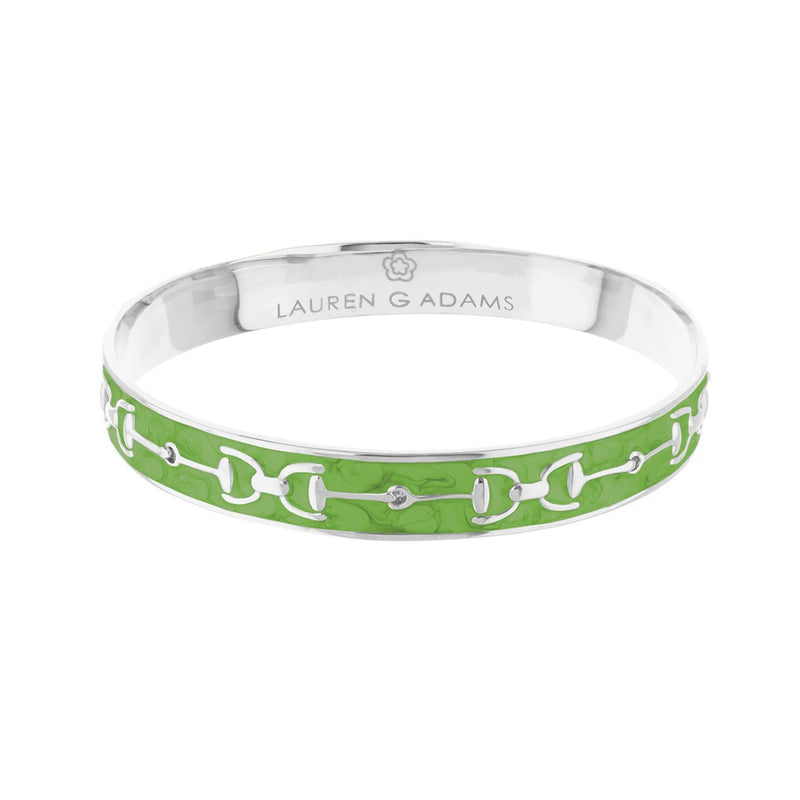 Equestrian Stirrup Bangle - Silver Green