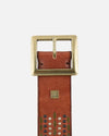Daya Studded Leather Square Buckle Belt