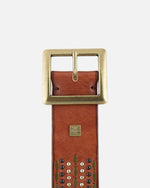 Daya Studded Leather Square Buckle Belt