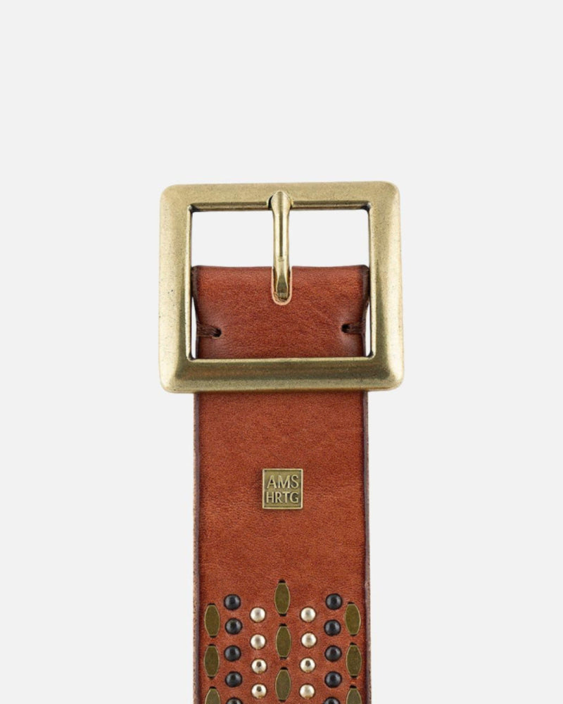 Daya Studded Leather Square Buckle Belt