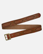 Daya Studded Leather Square Buckle Belt