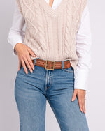 Daya Studded Leather Square Buckle Belt