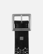 Ezra Studded Leather Square Buckle Belt