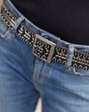 Ezra Studded Leather Square Buckle Belt