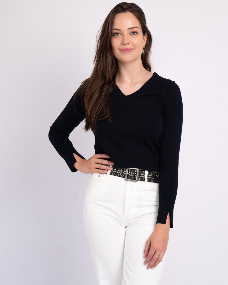 Ezra Studded Leather Square Buckle Belt