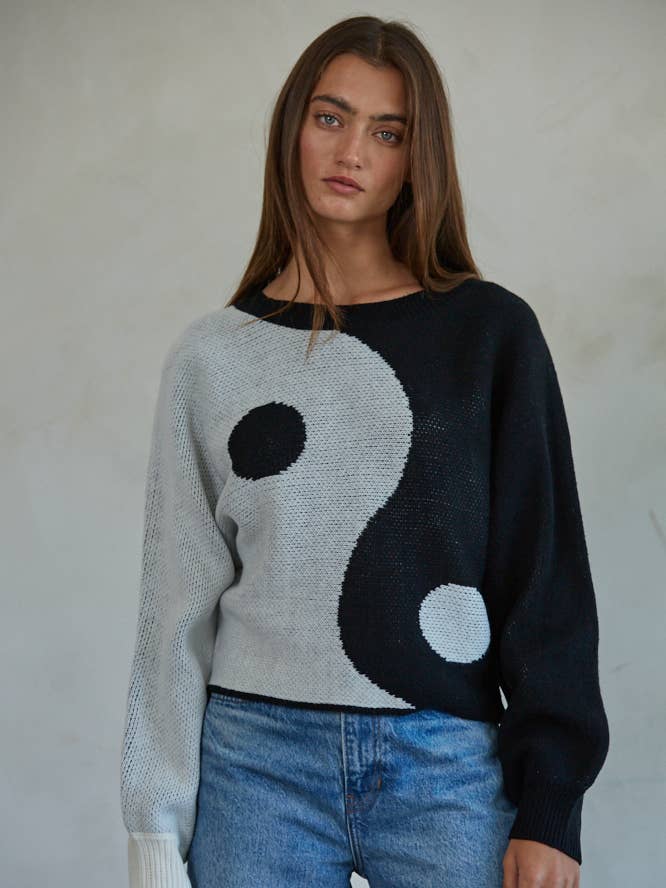 Ying & Yang Pullover Sweater - Ladies
