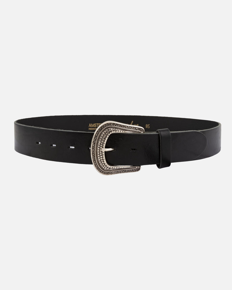 Wen Western Inspired Leather Belt - Black