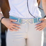 Ocean Dante Silver Stirrup Elastic Belt - 1.5"