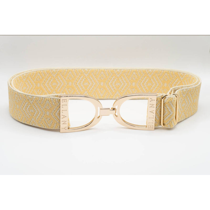 Buttercream Tribal Gunmetal Stirrup Elastic Belt - 1.5"