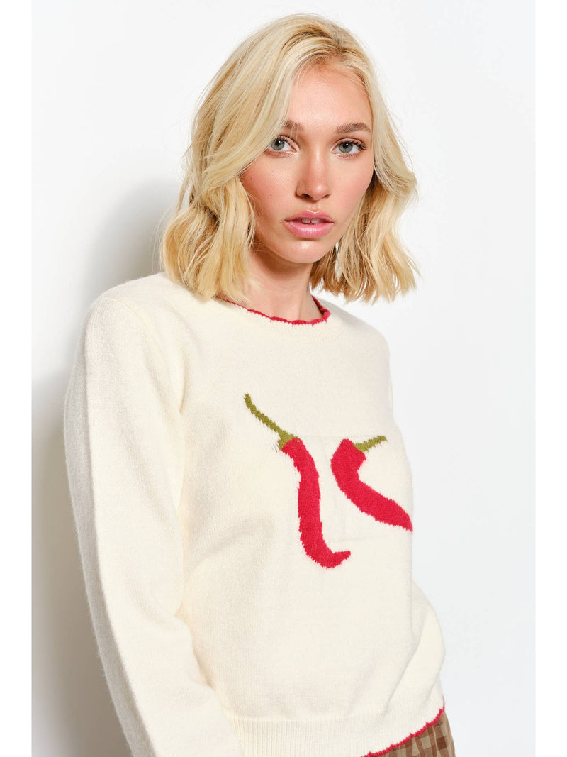 Carly Chili Print Sweater