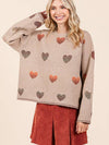 Gradient Heart Knit Sweater - Ladies