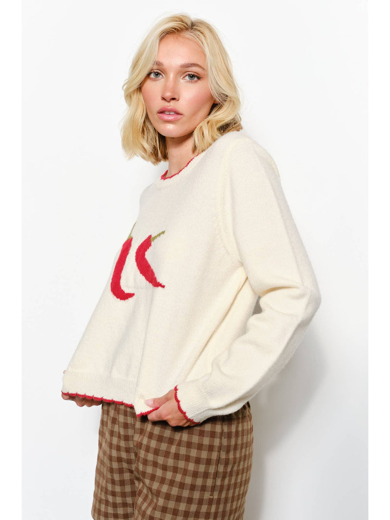 Carly Chili Print Sweater