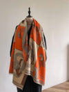 Equestrian Orange / Gray Horse Track Reversible Wrap