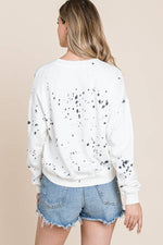 Splatter Dye Cotton Sweatshirt - Ladies