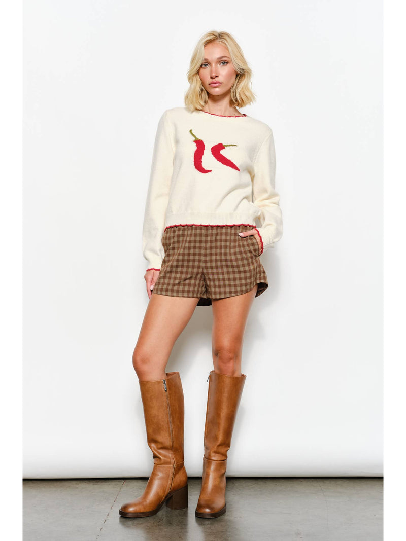 Carly Chili Print Sweater