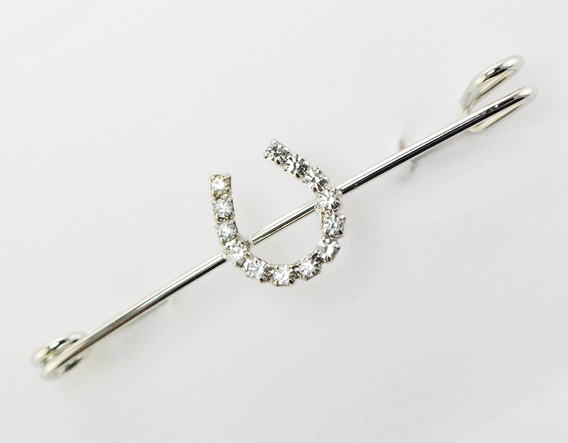 Rhinestone Horseshoe on Large Stock Pin