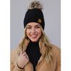 Black Knit Pom Hat