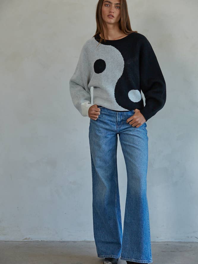 Ying & Yang Pullover Sweater - Ladies