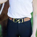 Ophelia Gold Stirrup Elastic Belt - 1.5"
