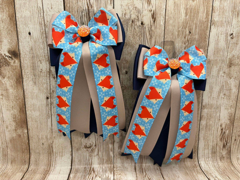Benny Bows Show Bows - Fox Head on Tan and Black
