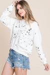 Splatter Dye Cotton Sweatshirt - Ladies